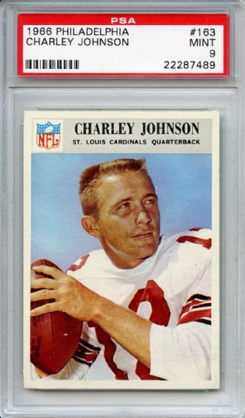 1966 Philadelphia 163 Charley Johnson PSA MINT 9