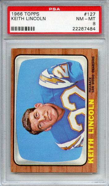 1966 Topps 127 Keith Lincoln PSA NM-MT 8