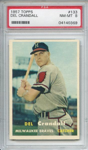 1957 Topps 133 Del Crandall PSA NM-MT 8