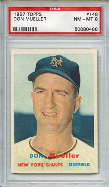 1957 Topps 148 Don Mueller PSA NM-MT 8