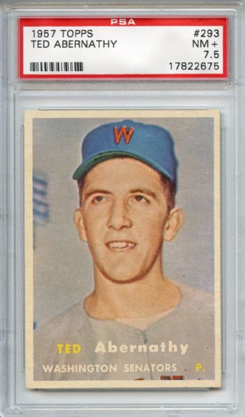 1957 Topps 293 Ted Abernathy PSA NM+ 7.5