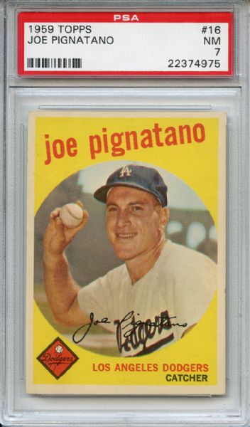 1959 Topps 16 Joe Pignatano PSA NM 7