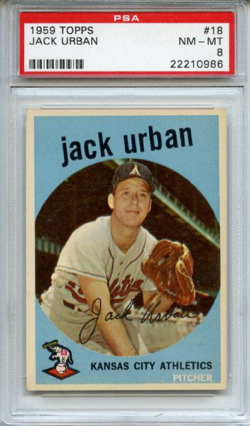1959 Topps 18 Jack Urban PSA NM-MT 8