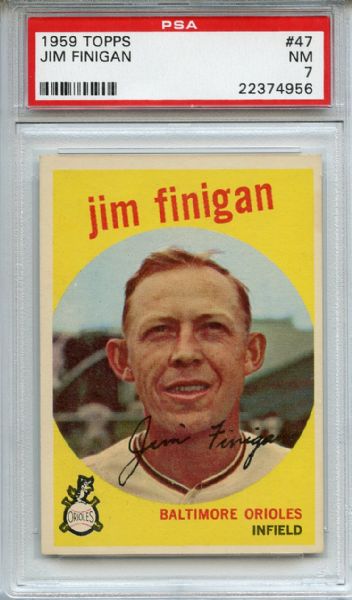 1959 Topps 47 Jim Finigan PSA NM 7