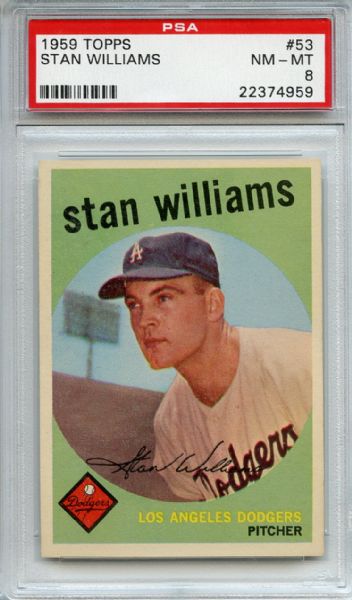 1959 Topps 53 Stan Williams PSA NM-MT 8