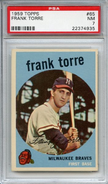 1959 Topps 65 Frank Torre PSA NM 7