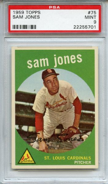 1959 Topps 75 Sam Jones PSA MINT 9