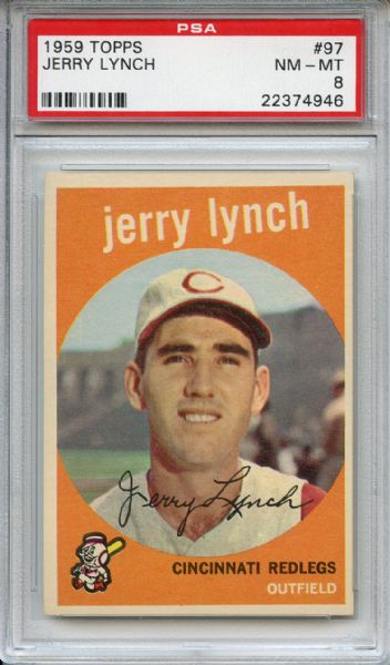 1959 Topps 97 Jerry Lynch PSA NM-MT 8