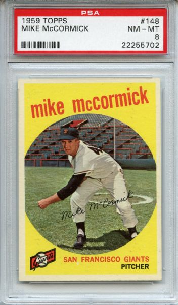 1959 Topps 148 Mike McCormick PSA NM-MT 8