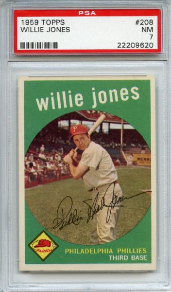 1959 Topps 208 Willie Jones PSA NM 7