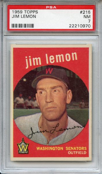 1959 Topps 215 Jim Lemon PSA NM 7