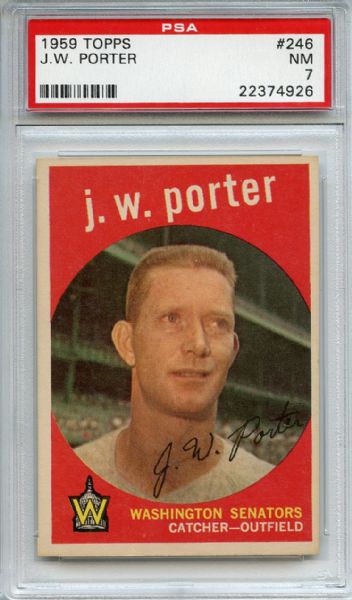 1959 Topps 246 J. W. Porter PSA NM 7
