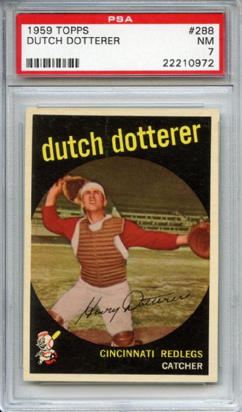 1959 Topps 288 Dutch Dotterer PSA NM 7