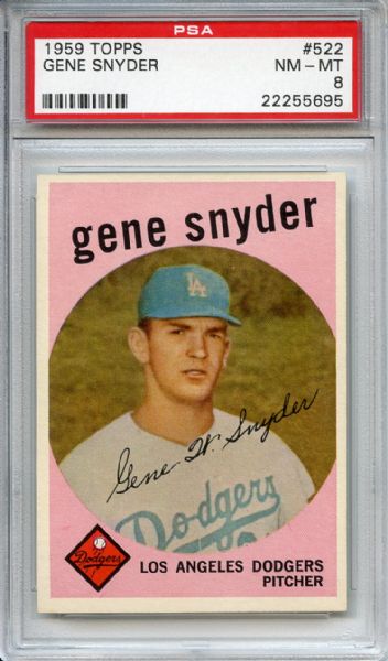 1959 Topps 522 Gene Snyder PSA NM-MT 8