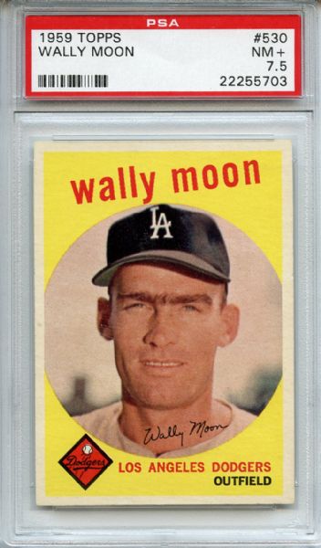 1959 Topps 530 Wally Moon PSA NM+ 7.5