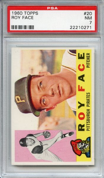 1960 Topps 20 Roy Face PSA NM 7