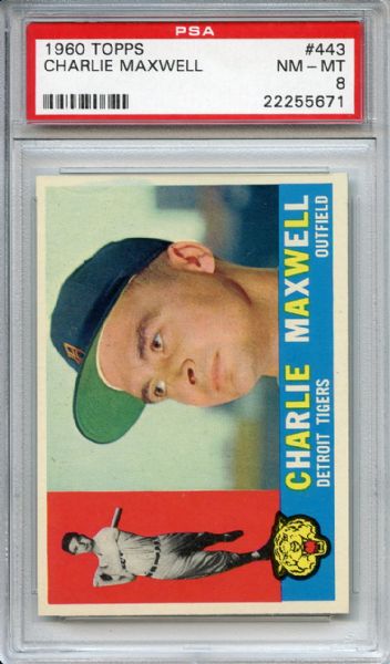 1960 Topps 443 Charlie Maxwell PSA NM-MT 8