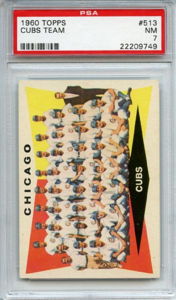 1960 Topps 513 Chicago Cubs Team PSA NM 7