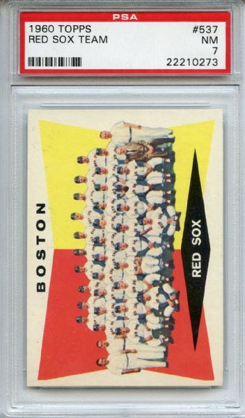 1960 Topps 537 Boston Red Sox Team PSA NM 7