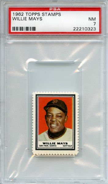 1962 Topps Stamps Willie Mays PSA NM 7