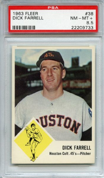 1963 Fleer 38 Dick Farrell PSA NM-MT+ 8.5