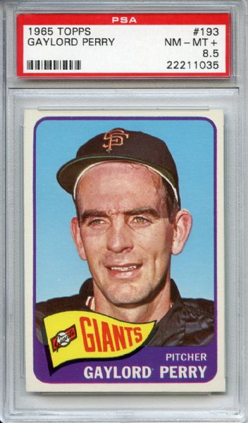 1965 Topps 193 Gaylord Perry PSA NM-MT+ 8.5