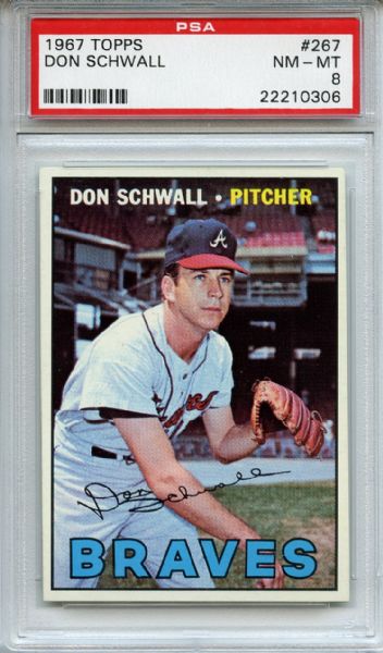 1967 Topps 267 Don Schwall PSA NM-MT 8