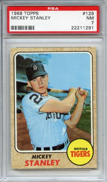 1968 Topps 129 Mickey Stanley PSA NM 7