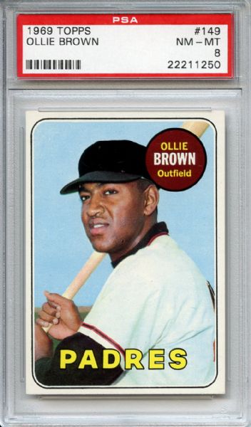 1969 Topps 149 Ollie Brown PSA NM-MT 8