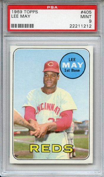 1969 Topps 405 Lee May PSA MINT 9