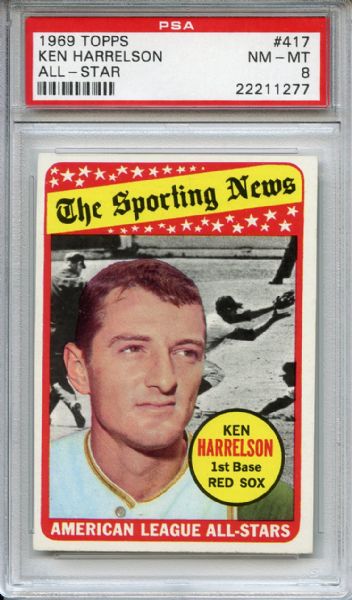 1969 Topps 417 Ken Harrellson All Star PSA NM-MT 8