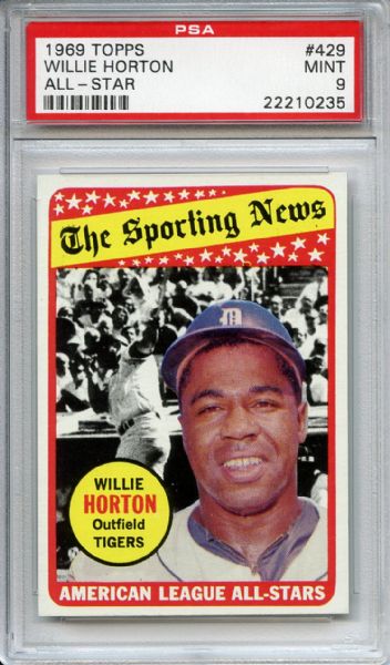 1969 Topps 429 Willie Horton All Star PSA MINT 9