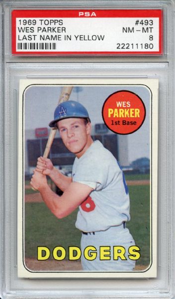 1969 Topps 493 Wes Parker PSA NM-MT 8