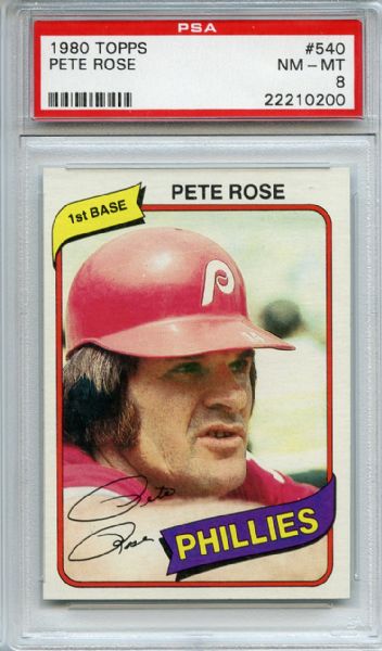 1980 Topps 540 Pete Rose PSA NM-MT 8