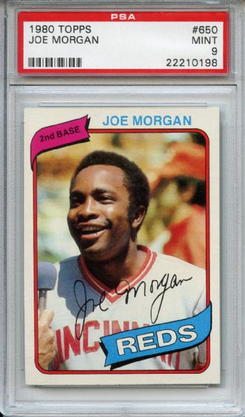 1980 Topps 650 Joe Morgan PSA MINT 9