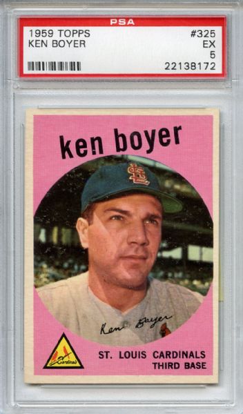 1959 Topps 325 Ken Boyer PSA EX 5