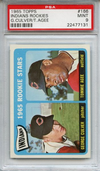 1965 Topps 166 Tommie Agee RC PSA MINT 9