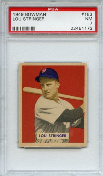 1949 Bowman 183 Lou Stringer PSA NM 7