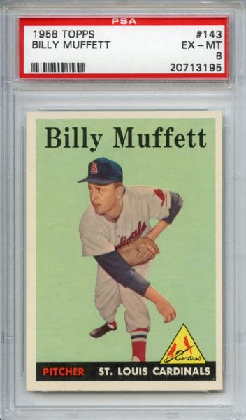 1958 Topps 143 Billy Muffett PSA EX-MT 6