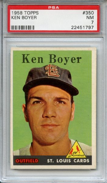 1958 Topps 350 Ken Boyer PSA NM 7