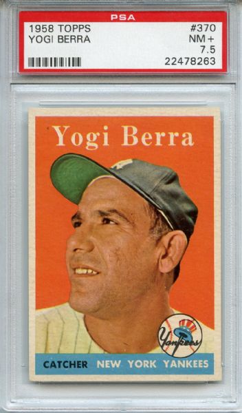 1958 Topps 370 Yogi Berra PSA NM+ 7.5