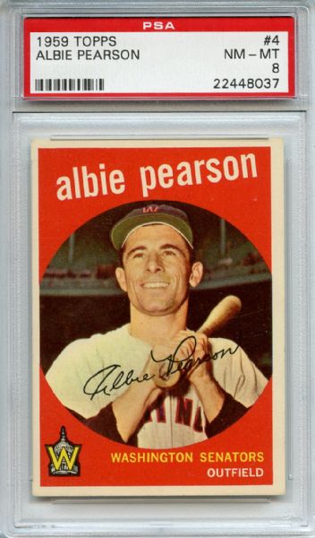 1959 Topps 4 Albie Pearson PSA NM-MT 8