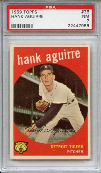 1959 Topps 36 Hank Aguirre PSA NM 7