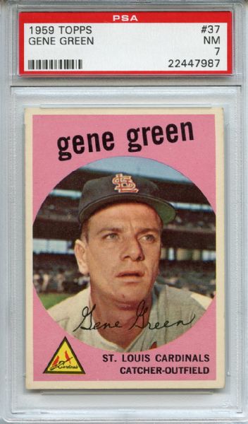 1959 Topps 37 Gene Green PSA NM 7