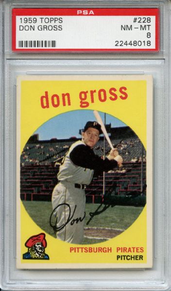1959 Topps 228 Don Gross PSA NM-MT 8