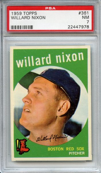 1959 Topps 361 Willard Nixon PSA NM 7