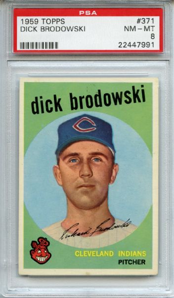 1959 Topps 371 Dick Brodowski PSA NM-MT 8