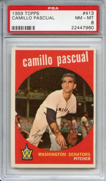 1959 Topps 413 Camillo Pascual PSA NM-MT 8
