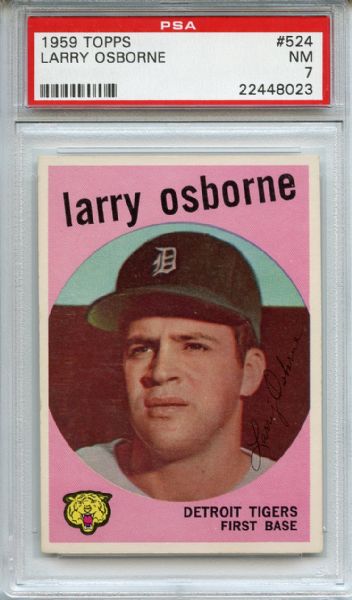 1959 Topps 524 Larry Osborne PSA NM 7