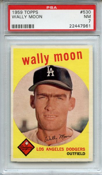 1959 Topps 530 Wally Moon PSA NM 7